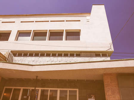TURIN, ITALY - JUNE 20, 2014: The Auditorium RAI music hall designed by architect Carlo Mollino in 1958 and dedicated to music director Arturo Toscanini is a masterpiece of modern architecture vintageのeditorial素材