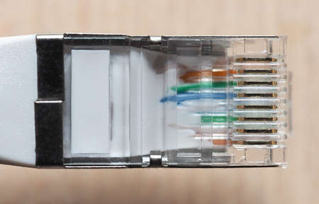 RJ45 plug for LAN local area network ethernet connection