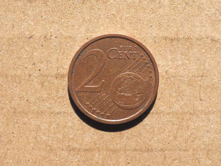 Euro cent coins currency of the European Union, two cents