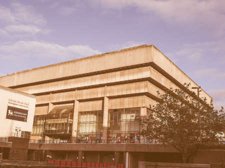 BIRMINGHAM, UK - SEPTEMBER 25, 2015: Birmingham Central Library iconic masterpiece of New Brutalism designed by John Madin in 1974 is now threated of demolition vintageのeditorial素材