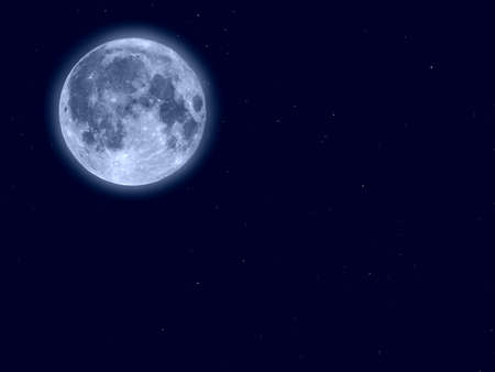 Moon with stars - seen through a telescopeの写真素材