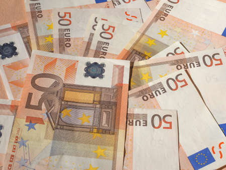 Fifty Euro banknotes currency of the European Union