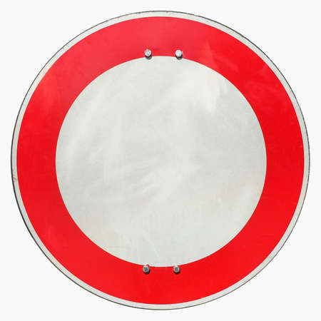 Regulatory signs,  No entry for vehicular traffic sign - isolated over whiteの写真素材