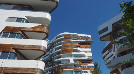 MILAN, ITALY - CIRCA APRIL 2016: CityLife Milano residential complex designed by Zaha Hadid...