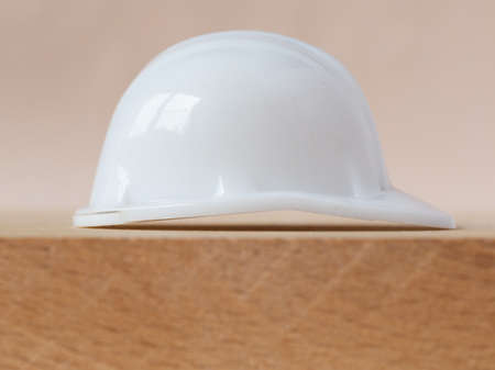 Safety helmet for head protection in construction siteの写真素材