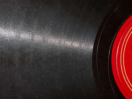 Detail of vintage 78 rpm music record isolated over white with copy spaceの写真素材