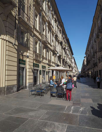 TURIN, ITALY - CIRCA MAY 2016: Via Garibaldi high street