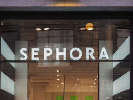 TURIN, ITALY - CIRCA MAY 2016: Sephora stores sell cosmetics, beauty products, fragrances and tools since 1970のeditorial素材