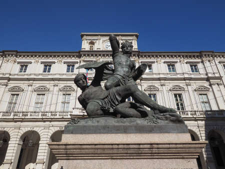 TURIN, ITALY - CIRCA MAY 2016: Palazzo di Citta meaning Town Hallのeditorial素材