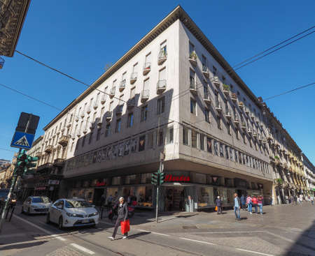 TURIN, ITALY - CIRCA MAY 2016: Store of Czech shoes company Bata in Via Garibaldiのeditorial素材