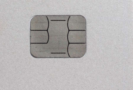 Electronic chip on a credit card or debit cardの写真素材