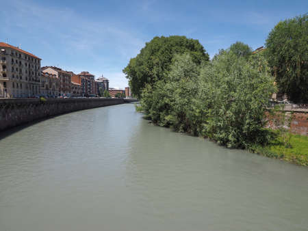 Fiume Dora meaning River Dora in Turin, Italyの写真素材