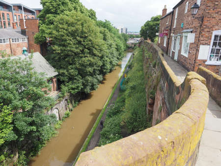 Ancient Roman City walls in Chester, UKのeditorial素材