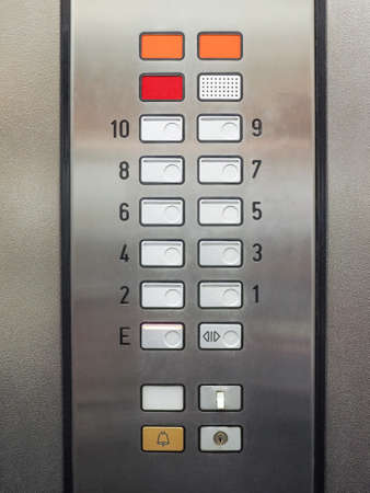 Detail of lift or elevator key padの写真素材