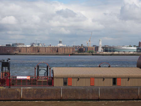 LIVERPOOL, UK - CIRCA JUNE 2016: Skyline view of the waterfront on River Merseyのeditorial素材