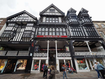 CHESTER, UK - CIRCA JUNE 2016: Medieval Chester Rows