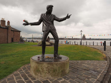 LIVERPOOL, UK - CIRCA JUNE 2016: Monument to Billy Fury, famous star of British rock and rollのeditorial素材