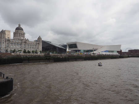 LIVERPOOL, UK - CIRCA JUNE 2016: Skyline view of the waterfront on River Merseyのeditorial素材