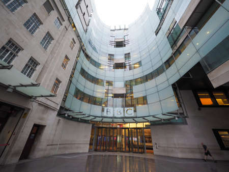 LONDON, UK - CIRCA JUNE 2016: BBC Broadcasting House headquarters of the British Broadcasting Corporation in Portland Placeのeditorial素材