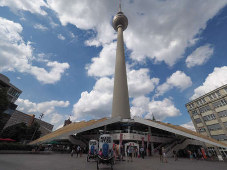 BERLIN, GERMANY - CIRCA JUNE 2016: Fernsehturm (meaning Television tower) in Alexanderplatzのeditorial素材