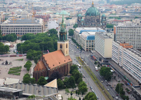 BERLIN, GERMANY - CIRCA JUNE 2016: Aerial view of the city from Alexanderplatzのeditorial素材
