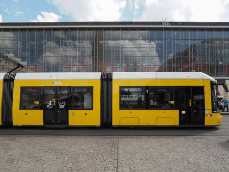 BERLIN, GERMANY - CIRCA JUNE 2016: Tramway public transport in Alexanderplatzのeditorial素材
