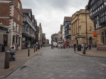 CHESTER, UK - CIRCA JUNE 2016: View of the old city centreのeditorial素材