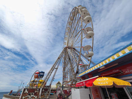 BLACKPOOL, UK - CIRCA JUNE 2016: Ferris wheel at Blackpool Pleasure Beach resort amusement parkのeditorial素材