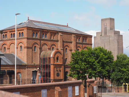 LIVERPOOL, UK - CIRCA JUNE 2016: Queensway tunnel ventilation tower in Pacific Road, Birkenheadのeditorial素材