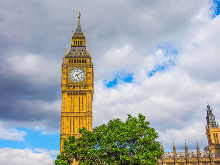 high dynamic range hdr houses of parliament aka westminster  in london, uk