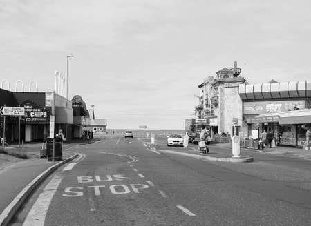 BLACKPOOL, UK - CIRCA JUNE 2016: View of the city in black and whiteのeditorial素材