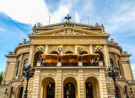 High dynamic range HDR Alte Oper Old Opera House in Frankfurt am Main Germanyのeditorial素材