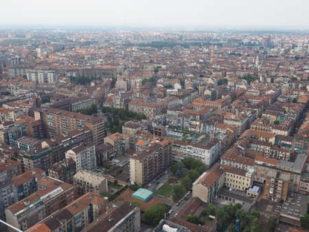 Aerial view of the city centre of Turin, Italyの写真素材