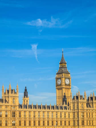 High dynamic range HDR Houses of Parliament Westminster Palace London gothic architectureのeditorial素材
