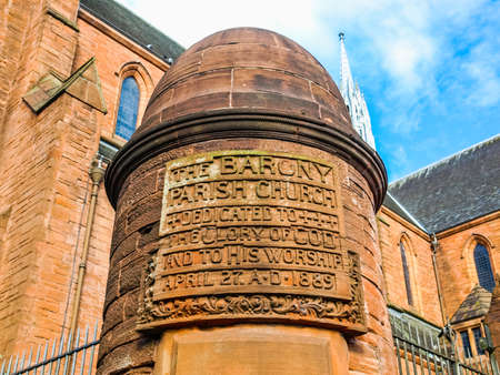 High dynamic range HDR The Barony Parish of Glasgow church buildingの写真素材