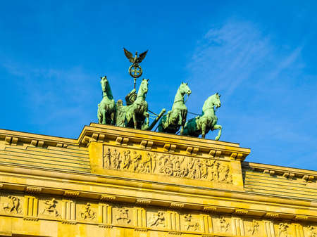 High dynamic range HDR Brandenburger Tor (Brandenburg Gate), famous landmark in Berlin, Germanyの写真素材