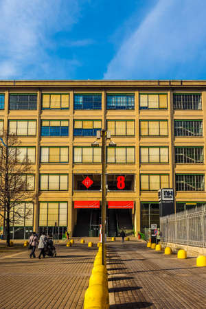 TURIN, ITALY - DECEMBER 16, 2015: The Lingotto centre designed by Matte Trucco in 1919 as a Fiat car factory isand is now a conference and business centre restored by Renzo Piano (HDR)のeditorial素材