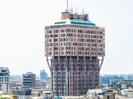 High dynamic range HDR View of the city of Milan Milano in Italyのeditorial素材