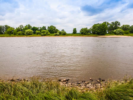 High dynamic range HDR View of the Elbe river in Dessau near Berlin Germany