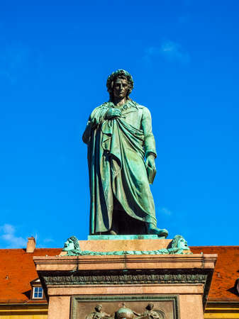 High dynamic range HDR Monument to the poet Schiller in Stuttgart, Germany