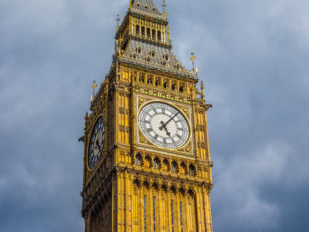 High dynamic range HDR Big Ben at the Houses of Parliament aka Westminster Palace in London, UKのeditorial素材