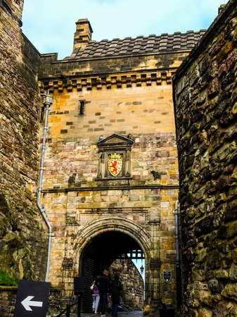 High dynamic range HDR Edinburgh castle in Scotland, Great Britain, United Kingdomのeditorial素材