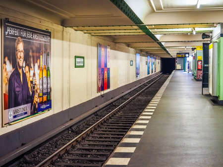 BERLIN, GERMANY - CIRCA JUNE 2016: Franzoesische Strasse underground station (HDR)のeditorial素材