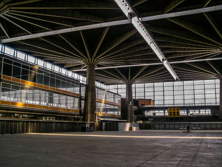 TURIN, ITALY - MARCH 29, 2008: Palazzo del Lavoro meaning Palace of Work designed by Nervi in 1961...