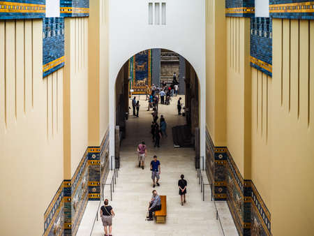 BERLIN, GERMANY - CIRCA JUNE 2016: Tourists visiting the Pergamonmuseum in Museumsinsel (meaning Museums Island) (HDR)のeditorial素材