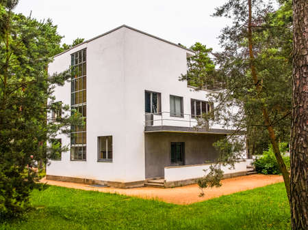 DESSAU, GERMANY - JUNE 13, 2014: Bauhaus masters houses designed in 1925 for Walter Gropius, Laszlo Moholy Nagy, Lyonel Feininger, Georg Muche, Oskar Schlemmer, Wassily Kandinsky and Paul Klee (HDR)のeditorial素材