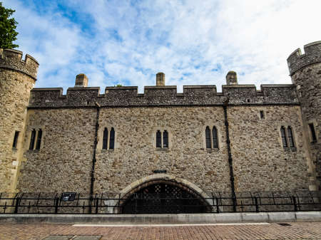High dynamic range HDR Traitors Gate, St Thomas Tower, Tower of London, England, UK