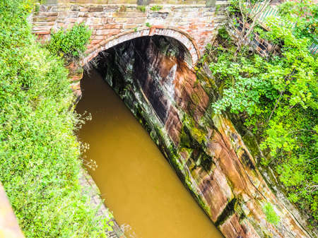 High dynamic range (HDR) Ancient Roman City walls in Chester, UKの写真素材