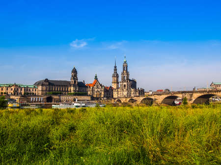 DRESDEN, GERMANY - JUNE 11, 2014: Dresden Cathedral of the Holy Trinity aka Hofkirche Kathedrale Sanctissimae Trinitatis (HDR)のeditorial素材