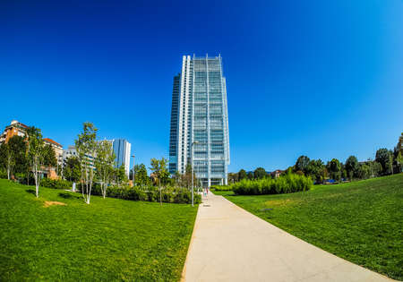 TURIN, ITALY - CIRCA SEPTEMBER, 2015: The new San Paolo headquarters designed by Renzo Piano are the...